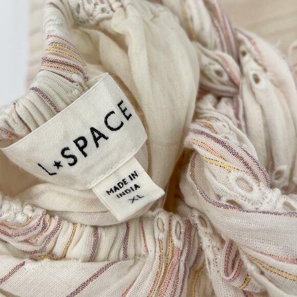 L*SPACE Santorini Maxi Dress Size XL Falling For You Eyelet Boho Beach Resort - Picture 9 of 9